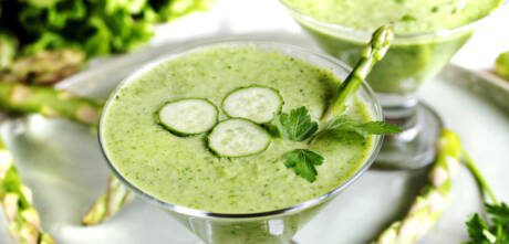 Gazpacho,Cold,Soup,From,Avocado,,Asparagus,And,Cucumber.,Detox,Diet.