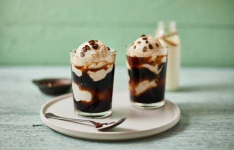 Iced,Coffee,With,Vanilla,Ice,Cream,Called,Affogato,In,Italy.