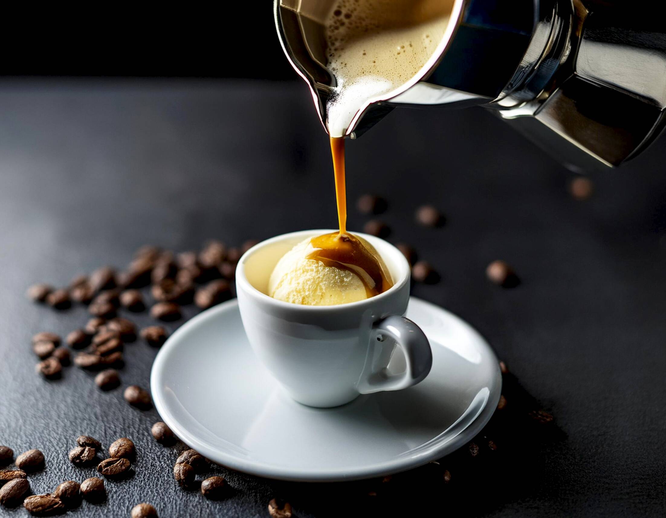 Affogato,Al,Caffè,Espresso,Coffee,With,Ice,Cream.