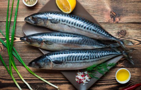 Delicious,Fresh,Sea,Fish,On,Dark,Wooden,Background.,Healthy,Food,