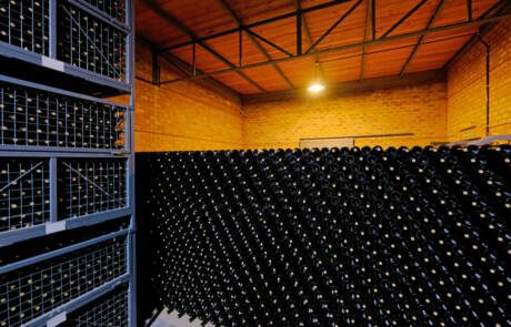 Resting,Wine,Bottles,Stacked,In,The,Cellar,Of,A,Malbec
