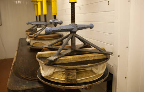 Manufacturing,Of,The,French,Cheese,Beaufort,,In,The,French,Alps